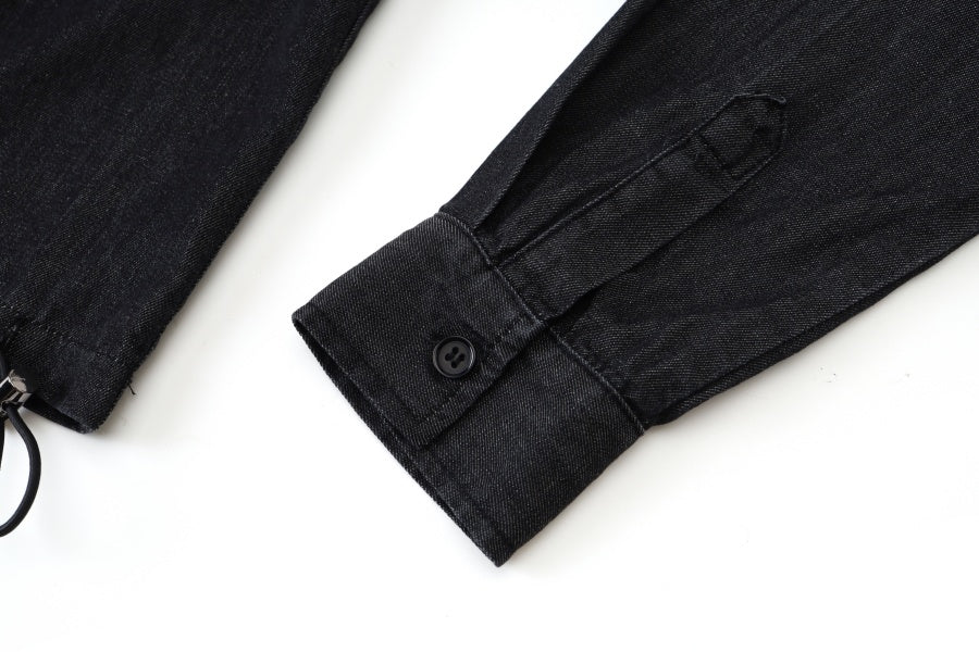 Black Denim Jumper Shirt Set - Image 12