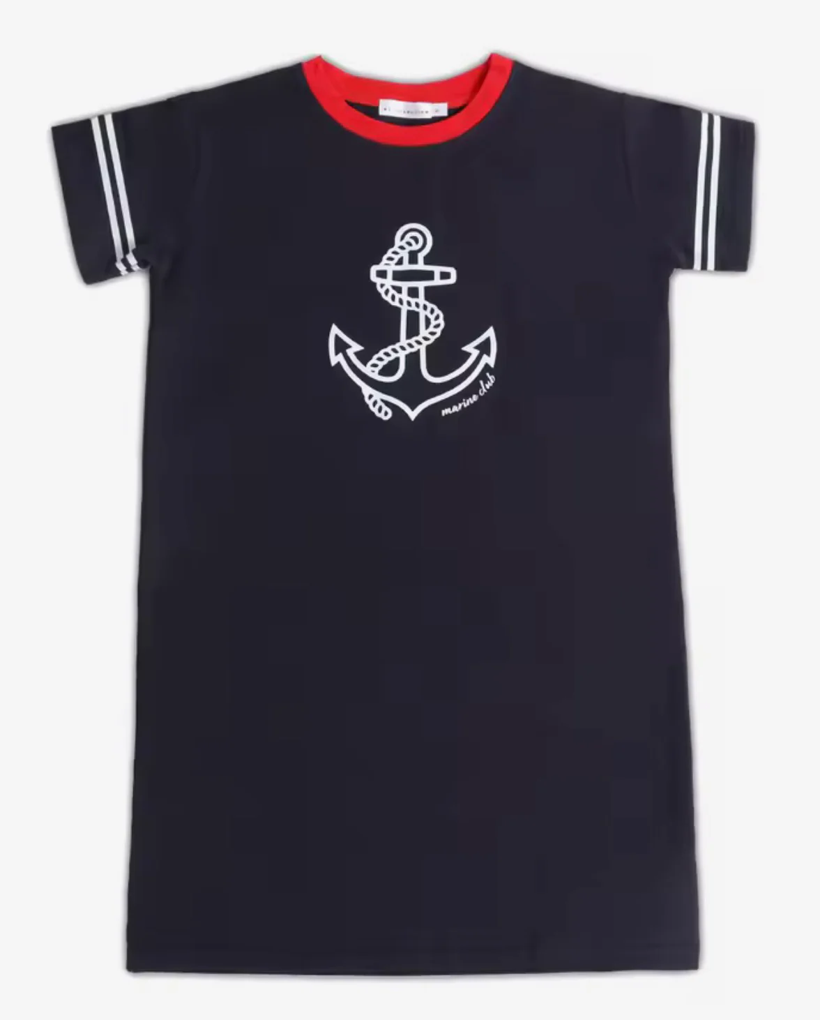 Girls Navy T-Shirt Dress- The Harbor Collection