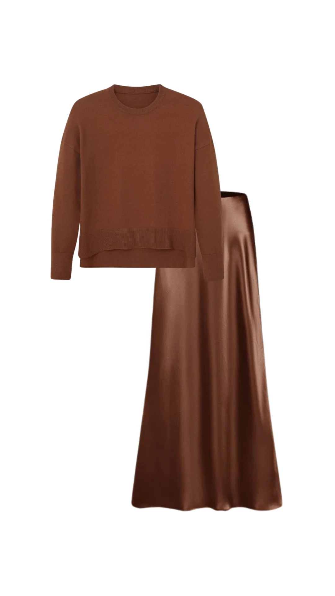 Olive Satin Knit 2pc - Image 7